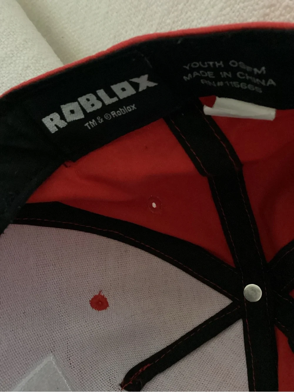 Roblox Snapback Hat Youth Red Graphic Brim Adjustable Cap Light Wear Gamer Kids